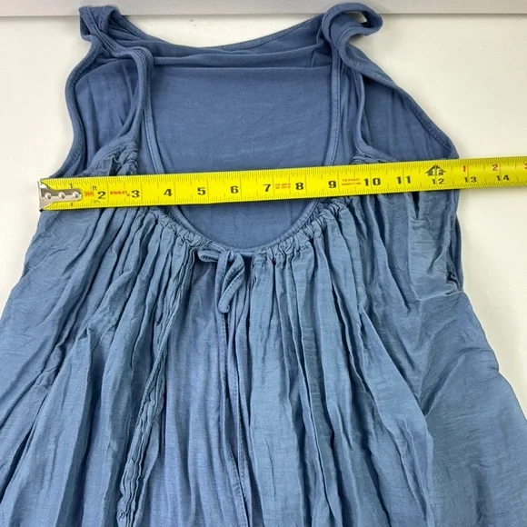 Blue Sleeveless Ruffle Dress - Picture 3 of 5